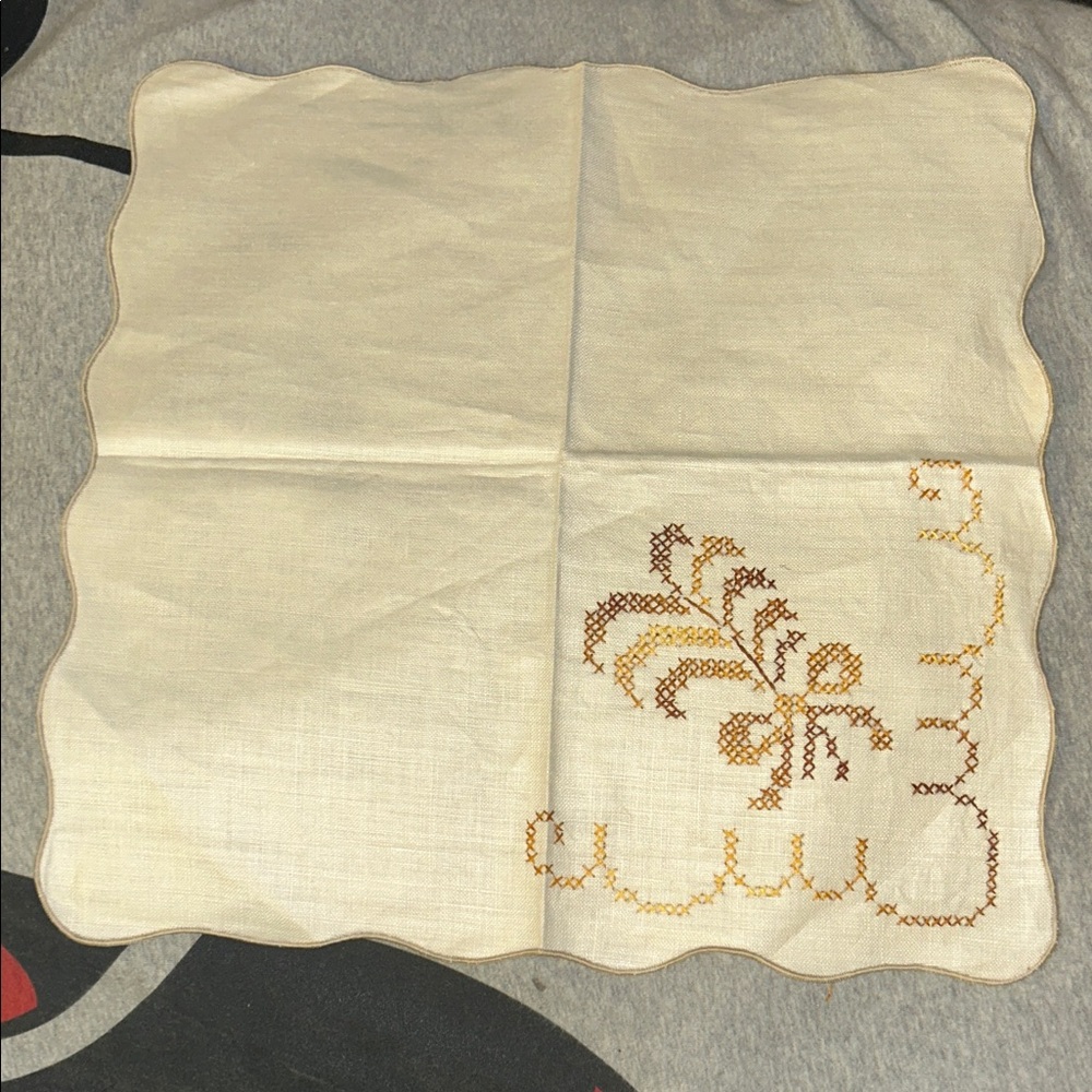Vintage Embroidered linen table napkins